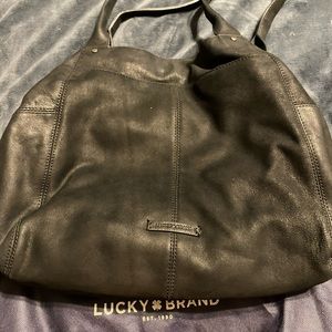 Black leather lucky brand bag- basically new with dust bag